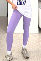 Katy Lilac Ribbed Leggings Leggings
