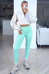 Katy Mint Ribbed Leggings Leggings