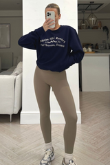 Apres Ski Navy Embroidered Sweater Loungewear