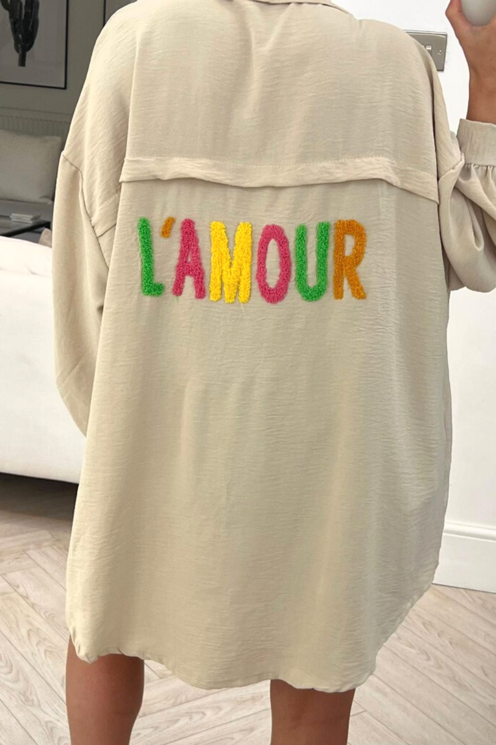 lamour stone cheesecloth button up shirt dress Glamify Famous For