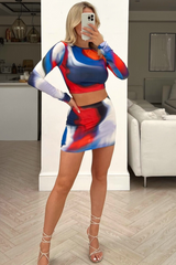 trish long-sleeve ruched skirt coord Co Ord