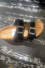 Avaa Black Cross Over Buckle Sandle