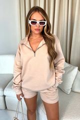 Glamify Premium Essential Stone 3/4 Zip Sweatshirt Sweater