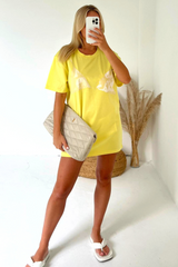 Bra yellow & white Print T-shirt