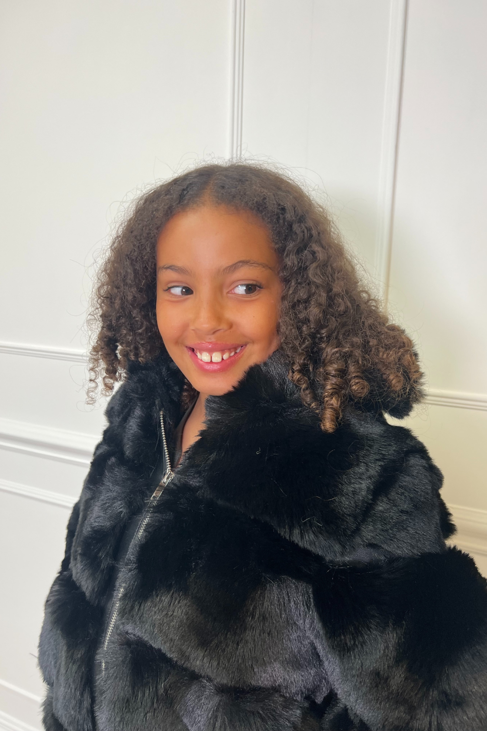 Black fur coat sale sales