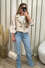 Sofia cream cropped tailored jacket