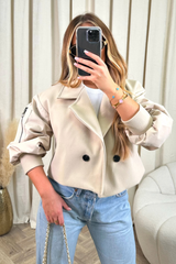 Sofia cream cropped tailored jacket