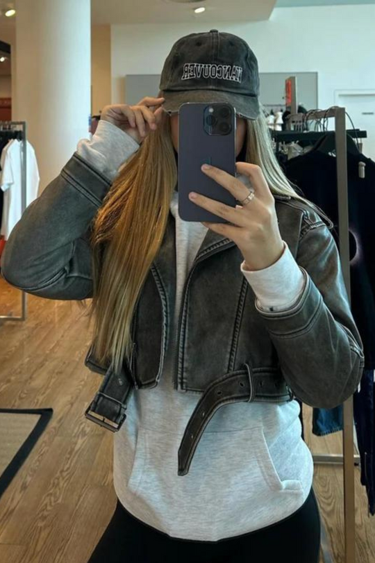 Mini Bambi Faux leather jacket