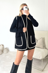 Elizah black tailored contrast gilet