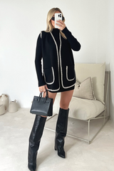 Elizah black tailored contrast gilet