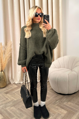 Adelaide khaki oversized knit  jumper