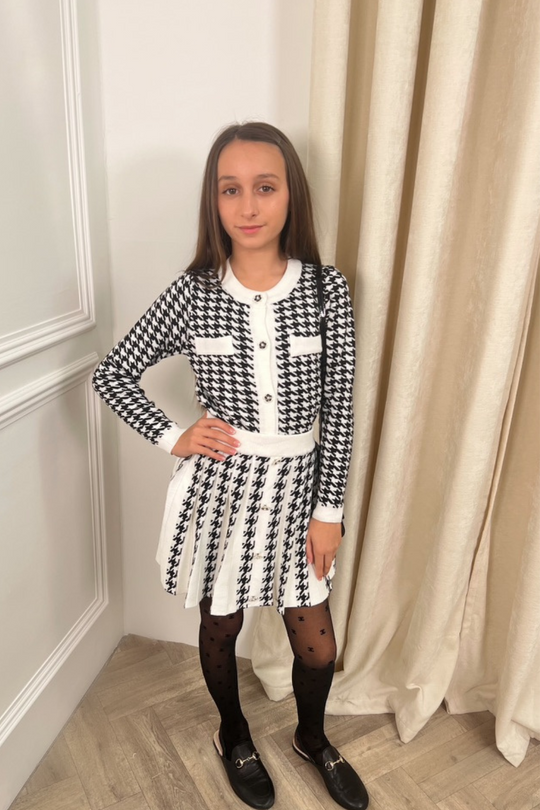 Mini bailey white & black check skirt coord