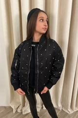 Mini miley black pearl bomber jacket