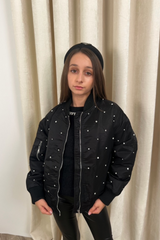Mini miley black pearl bomber jacket