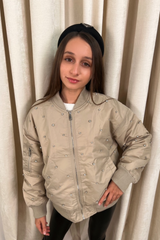 Mini miley stone pearl bomber jacket