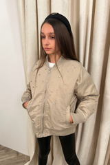 Mini miley stone pearl bomber jacket