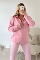 Kallie baby pink 3/4 sweater and legging set
