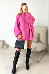 Adelaide pink oversized knit jumper
