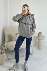 Saint Barts embroidered melange grey hoodie and navy legging set