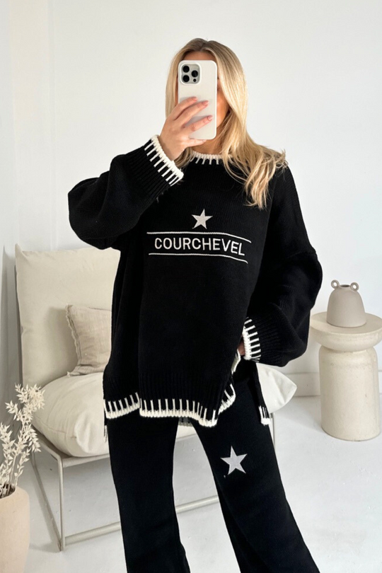 Courchevel embroidered knit sweater