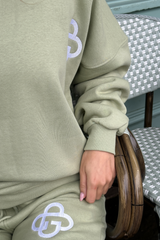G monogram sage embroidered sweater joggers loungewear