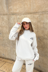 Out of office bone printed hoodie & jogger set