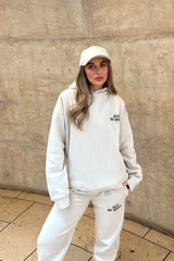 Out of office bone printed hoodie & jogger set