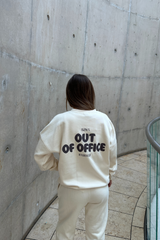 Out of office ecru printed sweater joggers premium loungewear