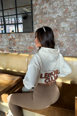 Leisure club ecru printed hoodie and legging set