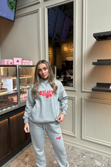 New York sport club melange grey printed hoodie joggers premium loungewear