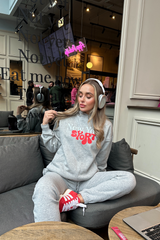 New York sport club melange grey printed hoodie joggers premium loungewear