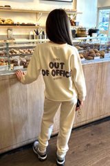 Mini Out of office ecru printed sweater and joggers