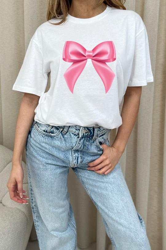 Bow white printed t-shirt