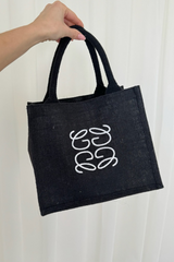 Gege black & white embroidered Mini Tote