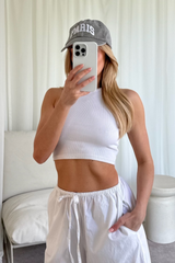 Paris grey acid wash embroidered cap