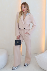 Savannah beige hooded blazer and jogger lounge