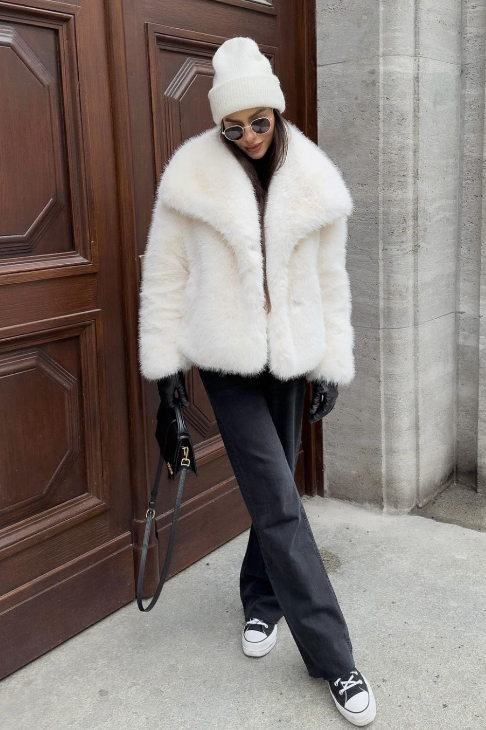 Furry Vest White Fur Gilet Womens Furry Faux Fur Coat Fashion