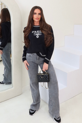 Paris black knit jumper