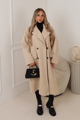 Casey beige longline tailored jacket