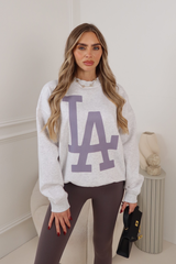 LA ESSENTIAL MARL PRINTED SWEATER