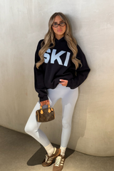 SKI ESSENTIAL NAVY PRINTED HOODIE