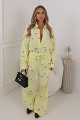 LUCIE LEMON CHEESECLOTH PAISLEY TROUSERS AND SHIRT CO ORD TWO PIECE SET