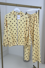 KAIA LEMON POLKA DOT TRACKSUIT TWO PIECE SET