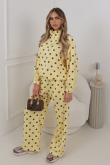KAIA LEMON POLKA DOT TRACKSUIT TWO PIECE SET