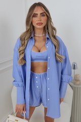 LIVVY BLUE PINSTRIPE LONG SLEEVE SHIRT
