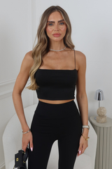 SAMMY BLACK STRAPPY CAMI CROP TOP