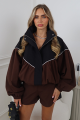 ELIA CHOCOLATE PUFF WINDBREAKER JACKET