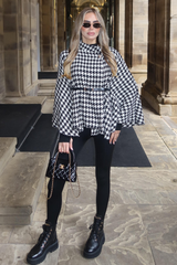 NICOLE BLACK HOUNDSTOOTH PATTERN BELTED JACKET