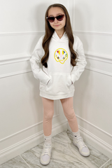 Mini Smiley Love Patterned Embroidered Hoodie