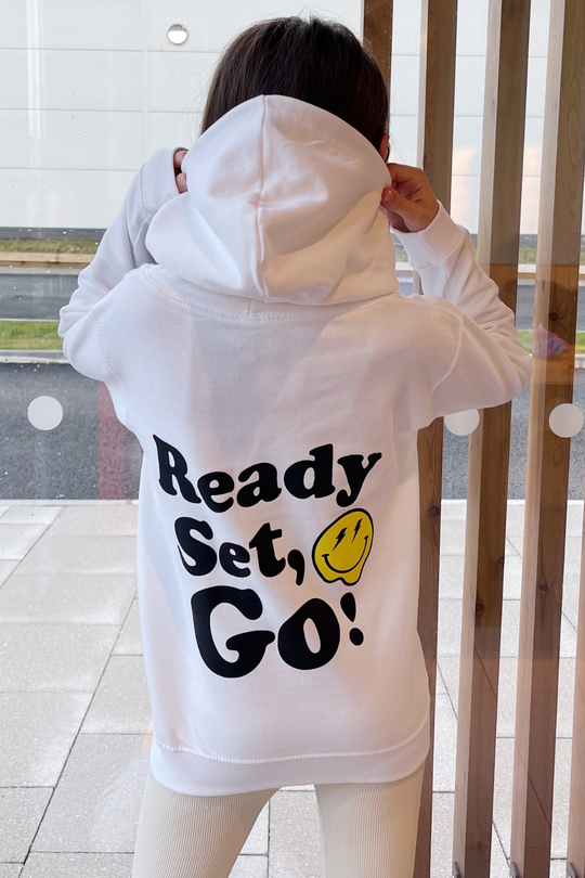 Mini ready set go printed hoodie